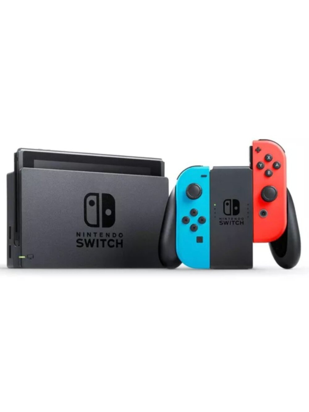 Nintendo Switch with Neon Blue and Neon Red Joy-Con